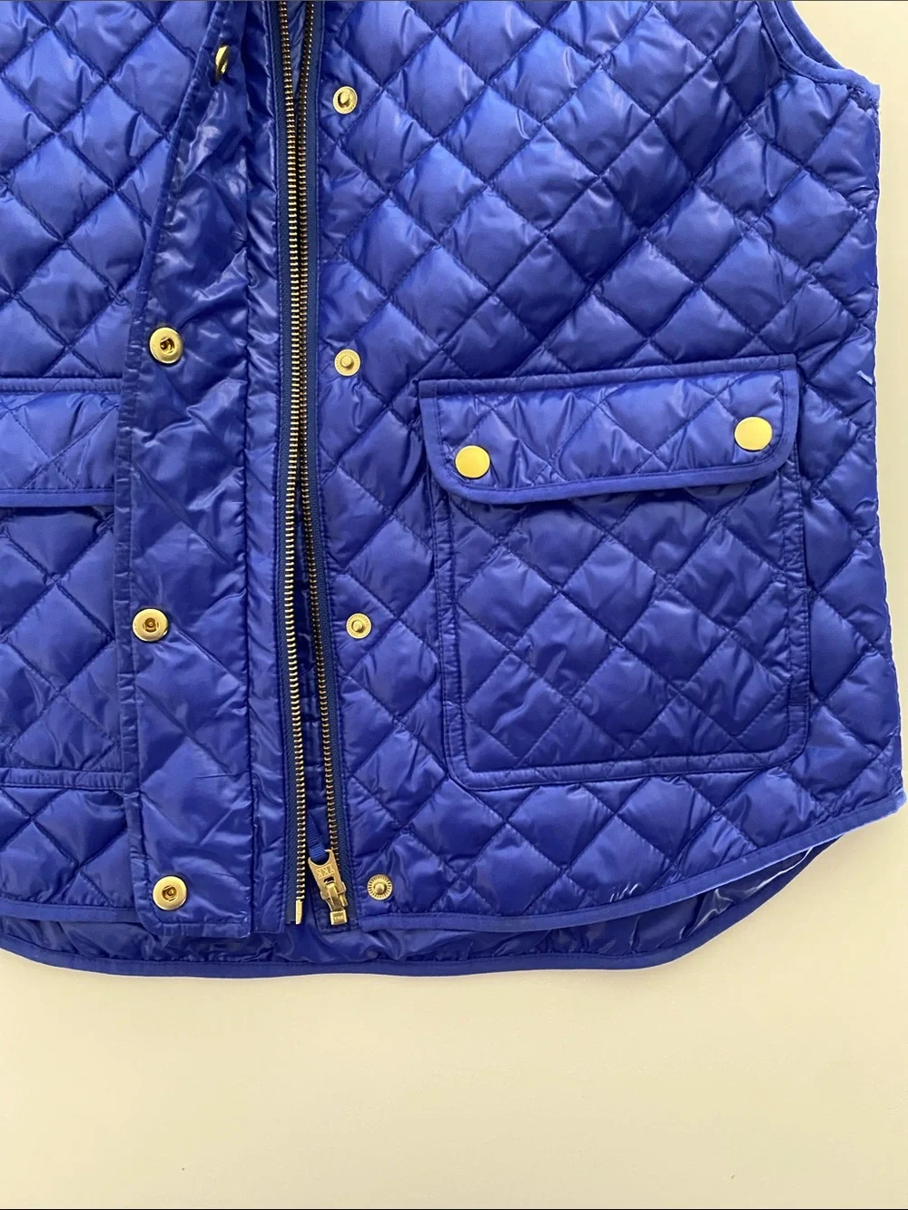 J.Crew Vibrant Blue Puffer Vest | Size S